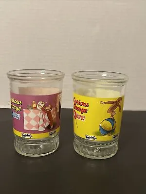 VINTAGE WELCH's CURIOUS GEORGE JELLY JAM GLASSES JARS 3 & 4 New From Box • $12.99