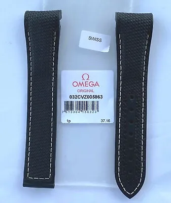 Original Omega 21mm Seamaster Planet Ocean 43.5mm Black Rubber Watch Band Strap • $504.14