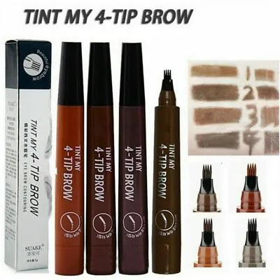 $4.99 • Buy TINT MY 4-TIP BROW Liquid Eyebrow Pencil Waterproof Microblading Fork Tip Fine