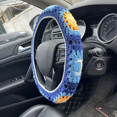 Cute Crochet Steering Wheel Coverds Boho For Women Sun Moon Car Interior 14-15'' • $17.99