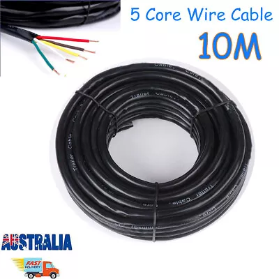 10M X 5 Core Wire Cable Trailer Cable Automotive Caravan Truck Boat Coil PVC RVV • $22.79