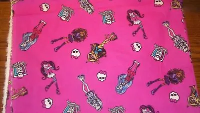 Monster High Blanket Crib Toddler Bed Or 1.5yd Fleece Lined Free Name B4 20th4xm • $28