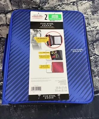 Five Star 880 Sheet Capacity 2 Inch Blue Zipper Binder Multi Access File • $14.90