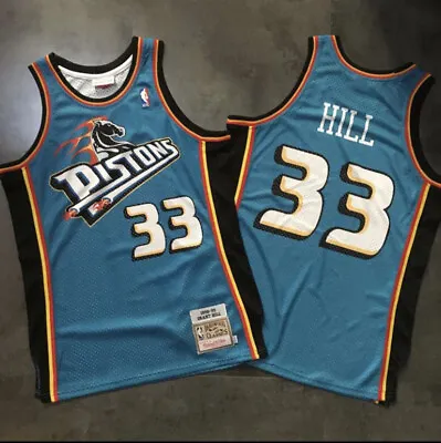 Grant Hill Blue Detroit Pistons Vintage Throwback #33 Jersey • $45.97