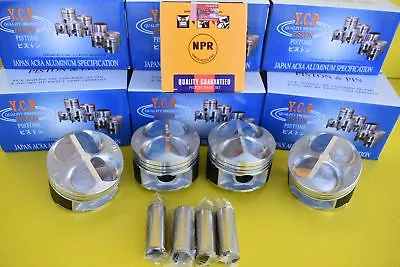 YCP Honda Civic Type R CTR High Compression Pistons + NPR Rings 81.5MM B16 B18 • $164.95