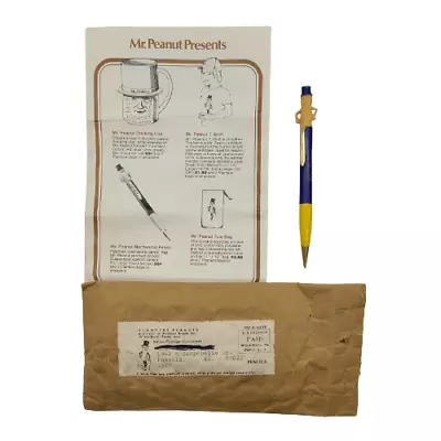 Vtg Mr Peanut Mechanical Pencil 1950s Planter Peanut Shipping Package Order Form • $17.99