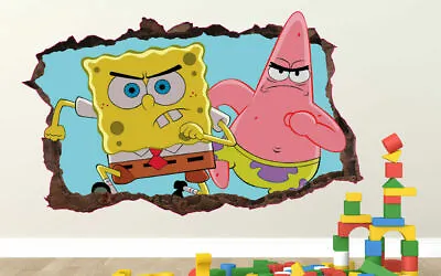£28.86 • Buy SpongeBob Patrick Angry Custom Wall Decals 3D Wall Stickers Art ORI31