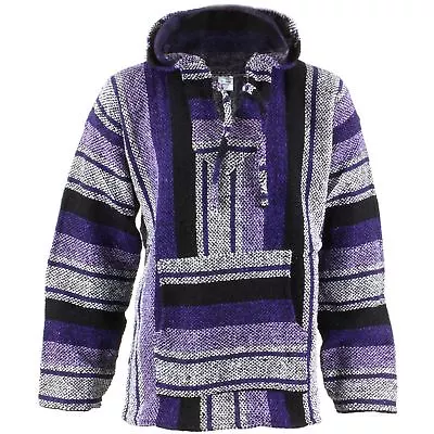 £25.90 • Buy MEXICAN BAJA JERGA HOODIE TOP HIPPIE FESTIVAL SURF HOODY Purple