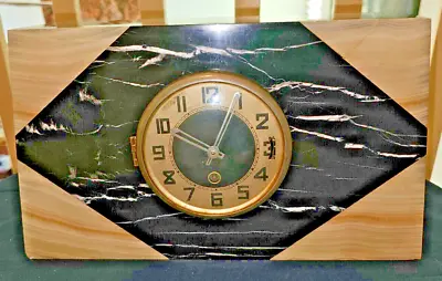 Vintage Calacatta Black Marble And White Onyx Stone Clock • $89.99