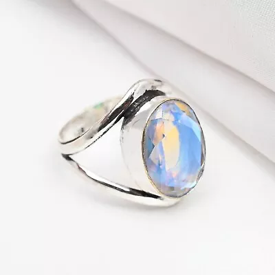 Rainbow Mystic Topaz Gemstone 925 Sterling Silver Handmade Amazing Jewelry Ring • $13.44