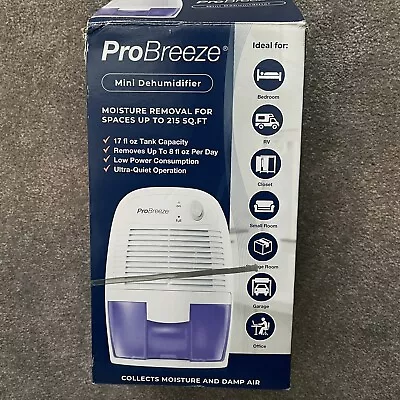 Pro Breeze Electric Dehumidifier 1200 Cubic Feet 215 Sq Ft - Portable Mini • $26.99