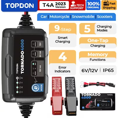 TOPDON T4000 6V 12V Car Auto Dead Battery Charger Maintainer Pulse Repair Tool • $79