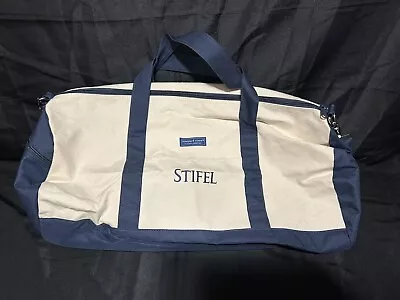 Vineyard Vines Custom Collection White & Navy Blue Canvas Duffle Bag NEW Stifel • $29.99