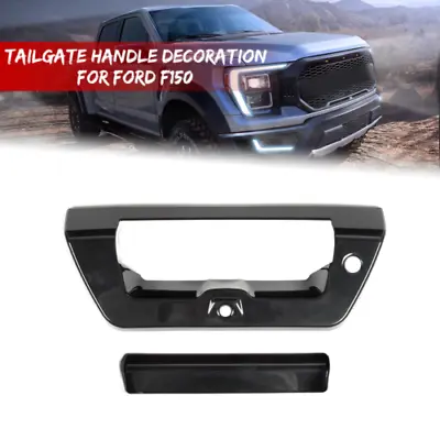 2pcs Tailgate Door Handle Cover Trim Decor Bezel For Ford F150 2015-2019 Black • $13.99