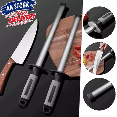 10/12 Inches Diamond Knife Sharpening Steel Rod Sharpener Stone Kitchen Tool RL • $18.96