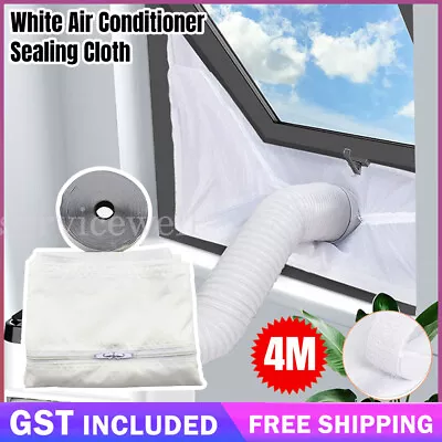 4M Portable Air Conditioner Window Seal Vent Kit Sealing Cloth With 2 Zippers AU • $22.25