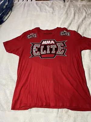 Vintage MMA Elite Style T Shirt Mens XL Short Sleeve Red Dbl Sided • $16.50
