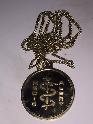 Vintage 10K Gold Filled MEDIC ALERT Diabetes Insulin Necklace 26” • $75