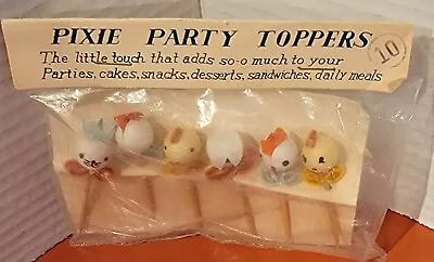 Vtg SEALED Original Package 1950s PIXIE PARTY TOPPERS Woven Cotton Heads Easter • $20.80