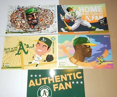 4 OAKLAND A's ATHLETICS Authentic Fan Cheer Cards Poster SGA PHOTO MARUS SEMIEN • $14.99