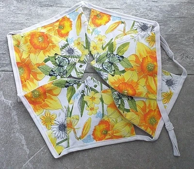 £2.25 • Buy Spring Flowers Butterflies Bunting Banner 7 Flags100% Cotton, Canvas Gift