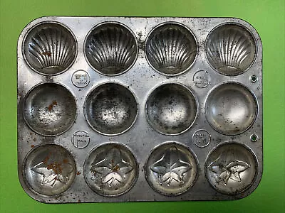 Vintage 1940s Metal Madeleine Cookie Cake Candy Mold Minute Maid USA Pan Dozen A • $45