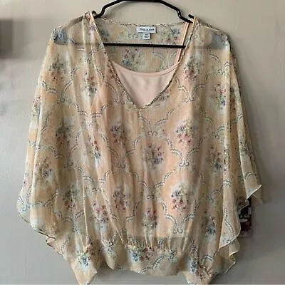 NWT Paul & Joe Target 100% Silk Floral Flowy Top Size XS • $20