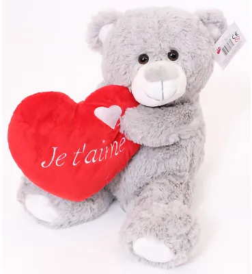 Valentines Day Teddy Bear French Je T'aime Special Heart Gift Anniversary Love • £10.99