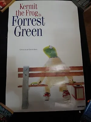 Vtg Kermit The Frog Forrest Green Gump Parody Funny 90s Movie Poster Rare 32x21 • $95