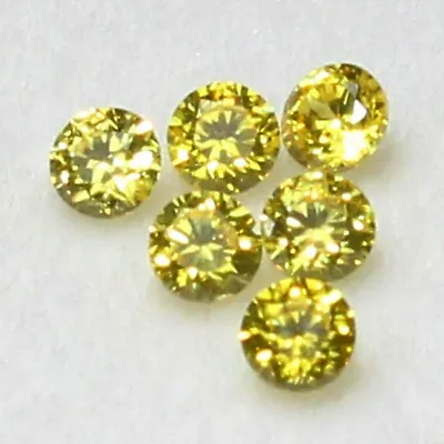 6 Pcs Lot Of Sparkling VS1 Brilliant Cut Round Yellow Natural Diamond 2.40 Mm • $29.18