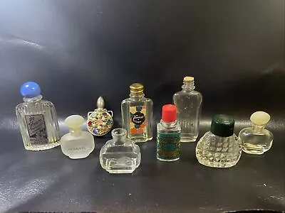 Lot Of 9 Empty Vintage Mini Perfume Bottles Glass Collectible Unique One Avon • $9.99