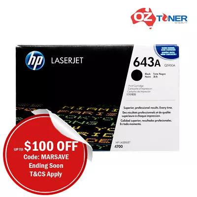 Genuine HP Q5950A BLACK High Yield Toner For LaserJet 4700/4700dn/4700dtn #643A • $552.78