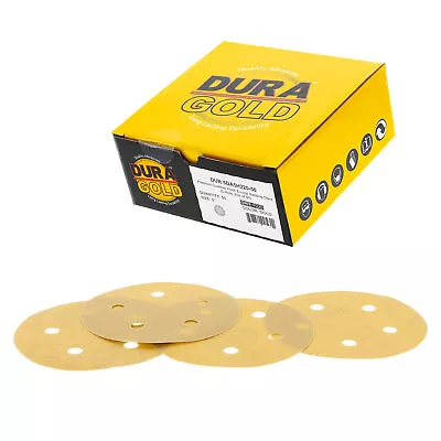 220 Grit - 5  Gold Sanding Discs 5-Hole Hook And Loop For DA Sander - Box Of 50 • $15.99