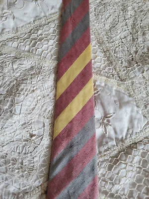 Vintage DRIES VAN NOTEN Necktie 30% Silk 70%Linen Stripe ITALY • $57.50