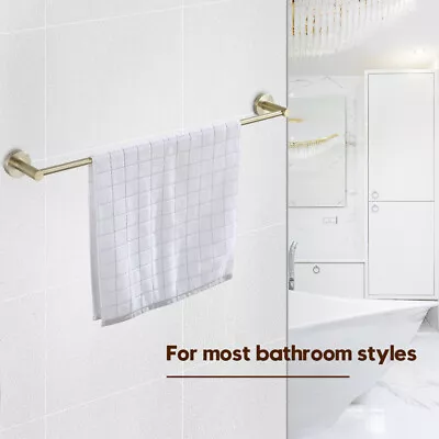 Luxury Brushed Gold Double/Single Towel Rail Holder Wall Mounted Stainless Steel • $35.99