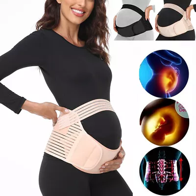 Pregnancy Maternity Belt Lumbar Waist Back Support Band Belly Bump Brace Strap • £7.99