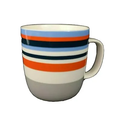 Striped Mug Blue Red Grey Maxwell Williams Porcelain Coffee Cup Matt Guthrie  • $7.35