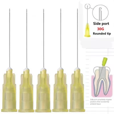 100Pis 30GA Dental Endo Irrigation Tips Needle Disposable Syringe Tips Side Hole • $13.80