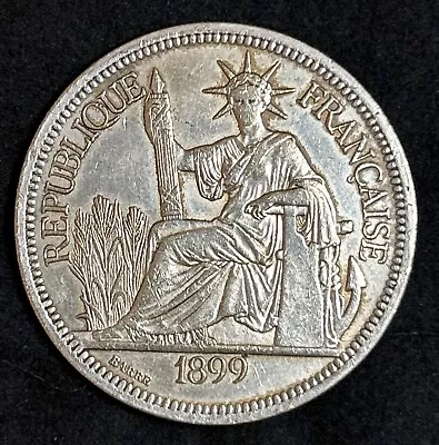 1899 French Indochina Piastre Silver Crown • $36