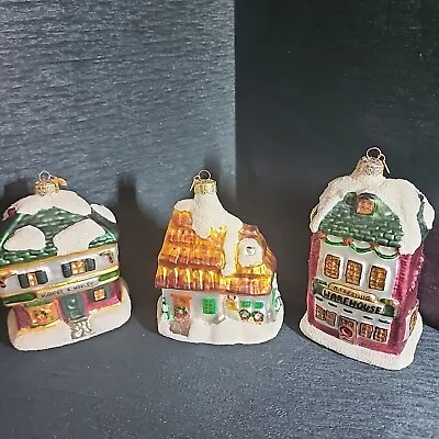 Department 56 A Christmas Carol Blown Glass Ornament Set Of Three Scrooge Marley • $44.93