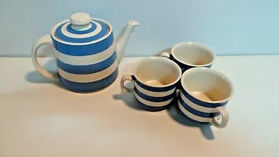 Vintage T G GREEN CORNISH Teapot & 2 Cups With A Third Matching Gift • $53.27