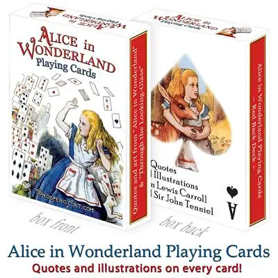 £12 • Buy Alice In Wonderland Playing Cards Full 54 Deck Poker Size Blue Or Red