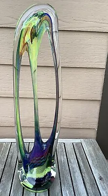 ROLLIN KARG 25+ Inch Tall Signed Art Glass Dichroic Sculpture~Pristine Condition • $999
