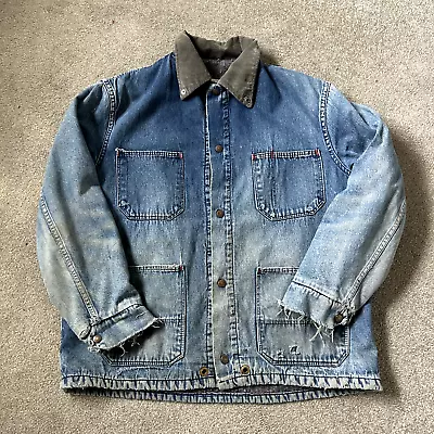 Madewell Vintage Chore Jacket Size Large? Lined Denim Jacket 70s • $99.99