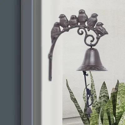 Antique Gate Bell Cast Iron Garden Door Hanging Vintage Bird Bell Door Chime • $26