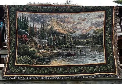 Thomas Kinkade Cabin Tapestry Throw • $20