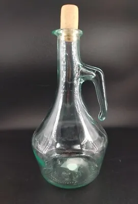 VINTAGE Mod Dep  Glass Bottle With Handle Made In Italy 9.5  Tall • $14