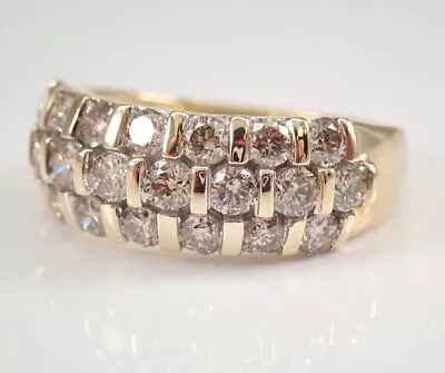 Solid 14K Yellow Gold 1.50Ct Round Cut Lab Grown Diamond Men's Wedding Band Ring • $994.80