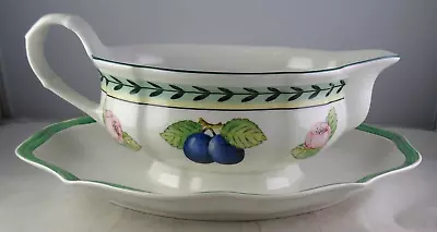 Villeroy & Boch French Garden Fleurence Gravy Boat W/Attached Underplate Minty • $59.99