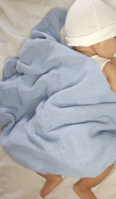 £8.99 • Buy Baby Blanket Cellular Soft  Blue Newborn Moses Crib Pram 80x120cm Cotton Boys